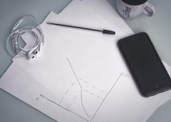 Pen for taking notes on paper next to your smartphone